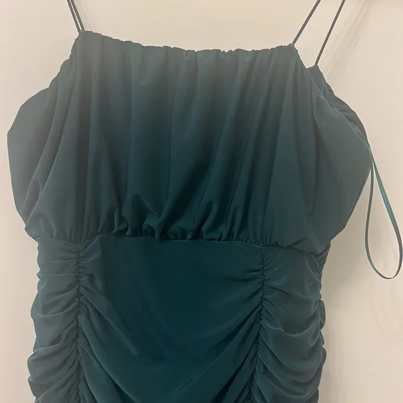 Forest Green Ruched Dress - Picture 7 of 15